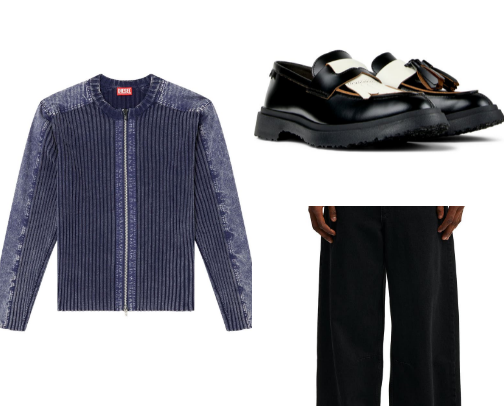 Diesel Ribbed zip-up Cardigan Edit cover photo collage