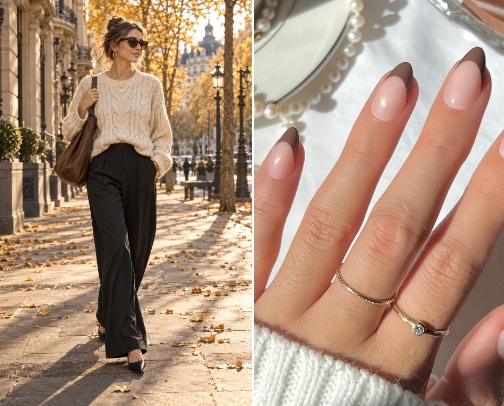 Autumn Cable Knit & Wide-Leg Pants Wardrobe cover photo collage