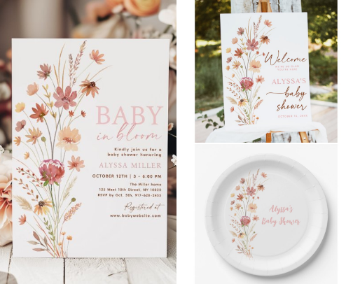 Wildflower Baby Shower inspo cover photo collage