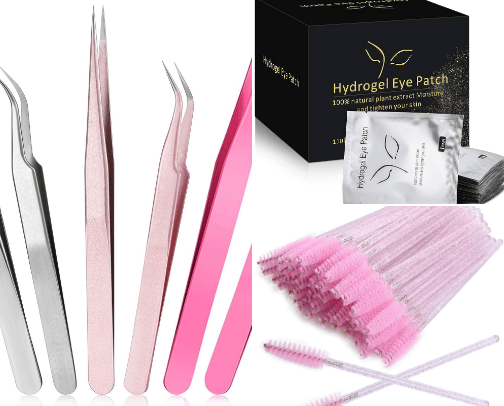 Lash extensions supplies cover photo collage