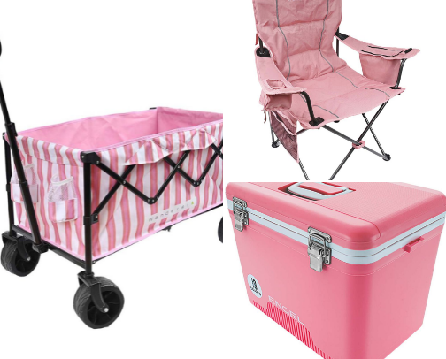 Pink camping things (baby friendly) cover photo collage