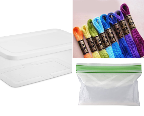The BEST storage system for both embroidery floss and diamond painting drills cover photo collage