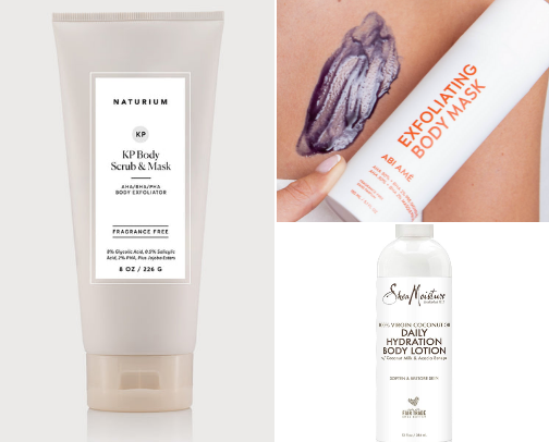 Don't struggle with Keratosis Pilaris/Strawberry Legs 🍓🦵🏾, use these products instead... cover photo collage