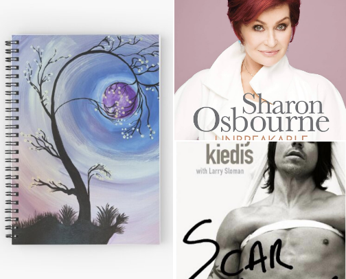 *Some of my favorite books! *Journals with my artwork on the cover, ready for your thoughts and ideas. cover photo collage