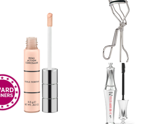 Everyday makeup routine products cover photo collage