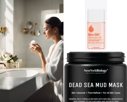 Skincare tips and products recs cover photo collage