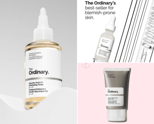 The Ordinary Skincare Products cover photo collage
