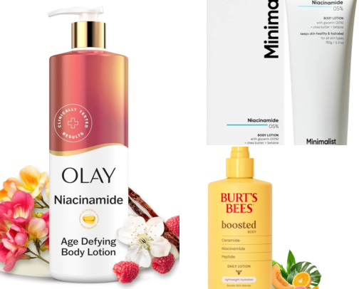 Best Affordable Niacinamide Body Lotions for Glowing Skin cover photo collage