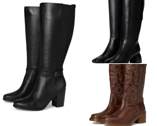 Fall boots with wide calf sizing cover photo collage