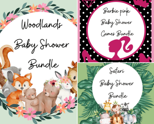 Baby shower items cover photo collage