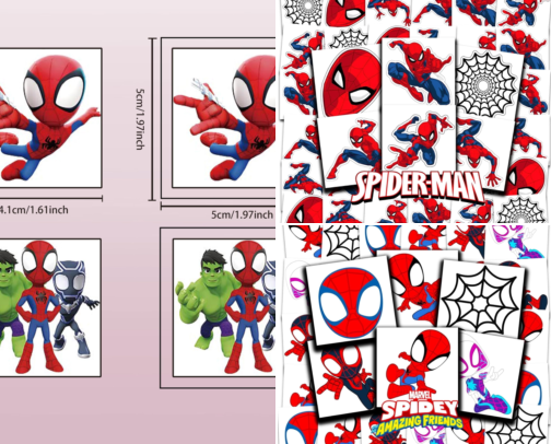 Spider-Man Temporary Tattoos cover photo collage