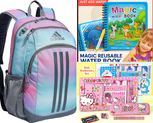 School supplies for kids cover photo collage