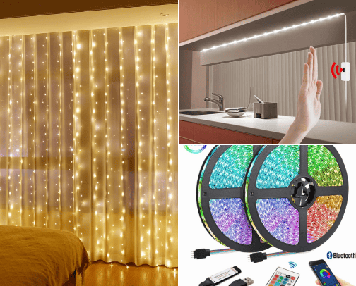 LED lights cover photo collage