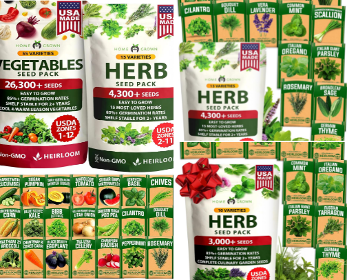 Fall Garden Seeds & Indoor Herb Kits cover photo collage