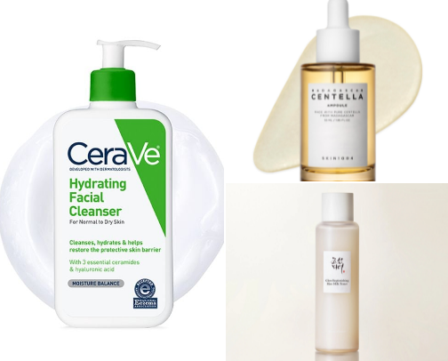 My Hydrating & Glowy Skincare Routine cover photo collage