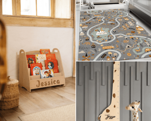 Kids room items cover photo collage