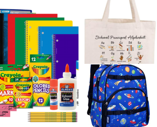 School supplies cover photo collage
