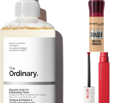 Beauty inexpensive products cover photo collage
