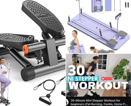 Simple Home Fitness for Busy Moms Easy compact Home Fitness Equipment cover photo collage