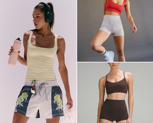 Must have workout clothes: yoga, pilates, running cover photo collage