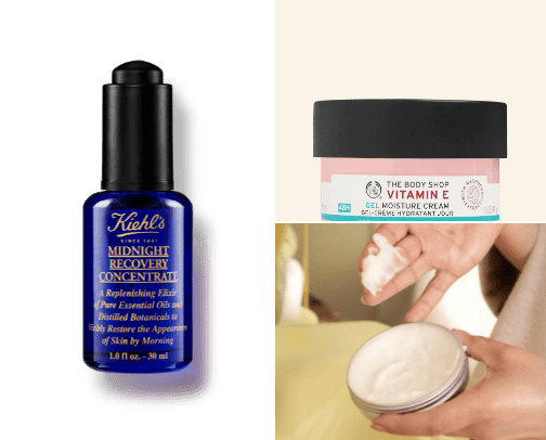 Skincare products for dry skin cover photo collage