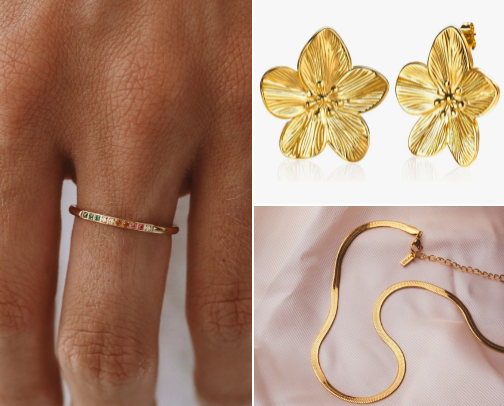 affordable, low maintenance, everyday jewelry cover photo collage