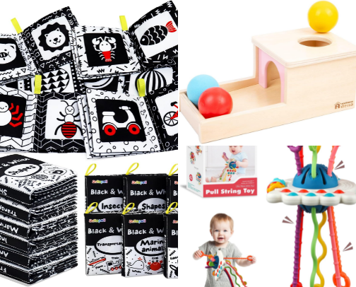 Curated Montessori Gift Guide: 15 Toys That Grow With Your Child from Baby to Preschool cover photo collage