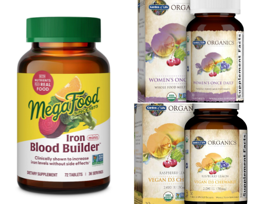 Great Vegetarian Vitamins and Supplements cover photo collage