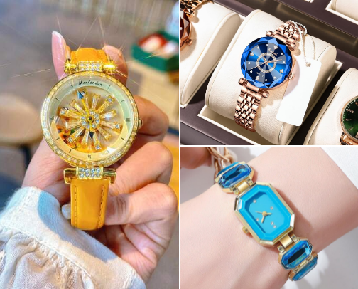 Luxurious watches for Ladies cover photo collage