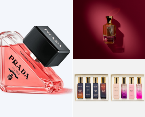 Perfume, Oil, Body Glaze etc. cover photo collage
