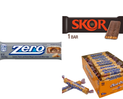 Favorite candy bars and snacks cover photo collage