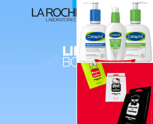 Favorite skin care products cover photo collage