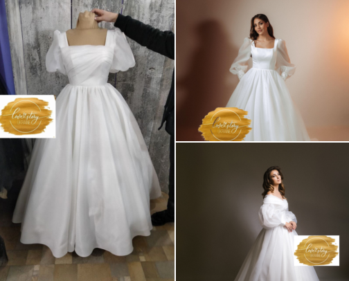 Small business wedding dresses cover photo collage