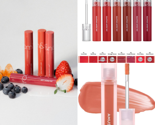 korean lip tints cover photo collage
