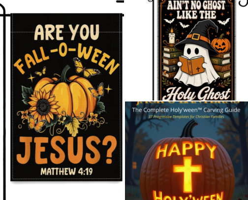 Christian Halloween cover photo collage