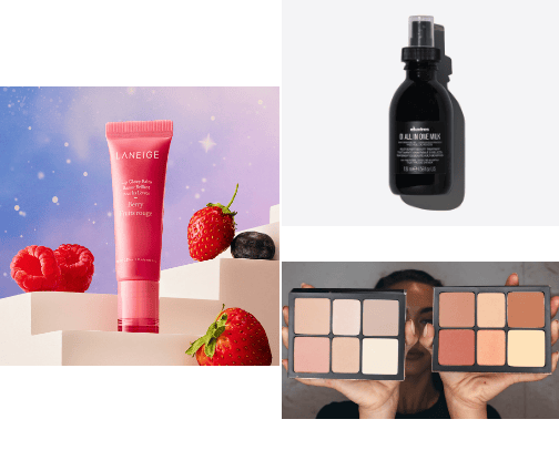 Beauty products good for travel cover photo collage