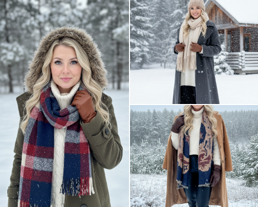 Winter fashion cover photo collage