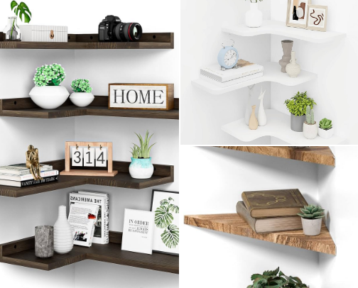 Wall-Mounted Corner Shelves | Space-Saving Home Storage cover photo collage
