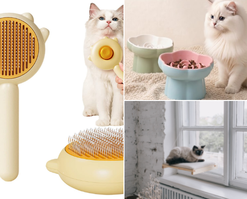 The Happy Cat Edit: 20 Holy-Grail Essentials for a Spoiled & Healthy Kitty cover photo collage