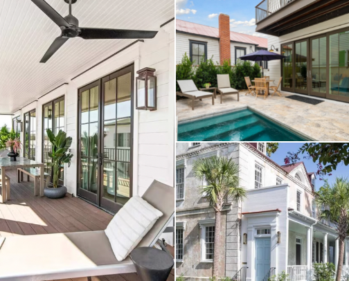 10 VRBOs in Charleston, SC that are perfect for your bachelorette, birthday, or girls weekend 🌴⛲️ cover photo collage