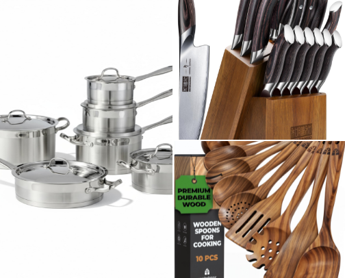 Everything for the home cook to make a kitchen complete. cover photo collage