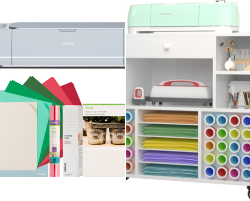 My Cricut Craftroom Setup cover photo collage