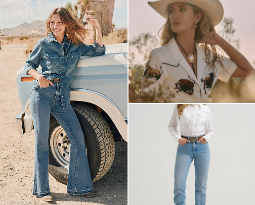 Iconic cowgirl fits from Wrangler cover photo collage