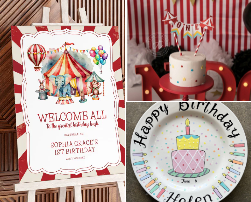 🎪 Come ONE Come All - Circus Birthday cover photo collage