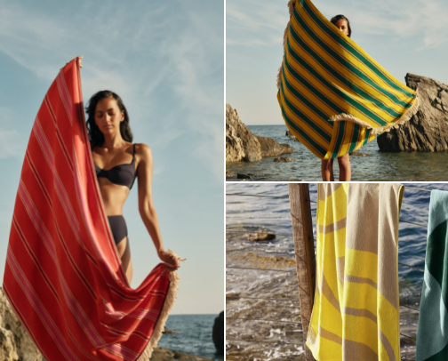 Beach towel cover photo collage