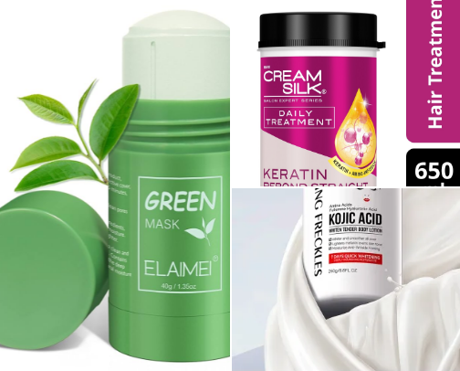 Beauty products cover photo collage