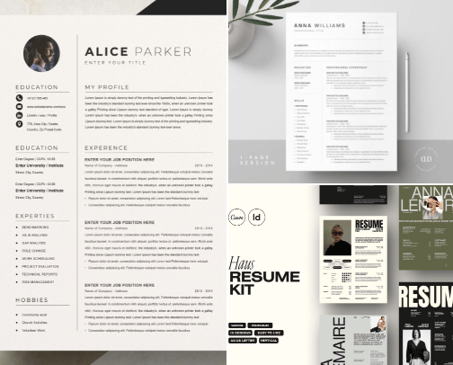 CV/Resume Templates cover photo collage