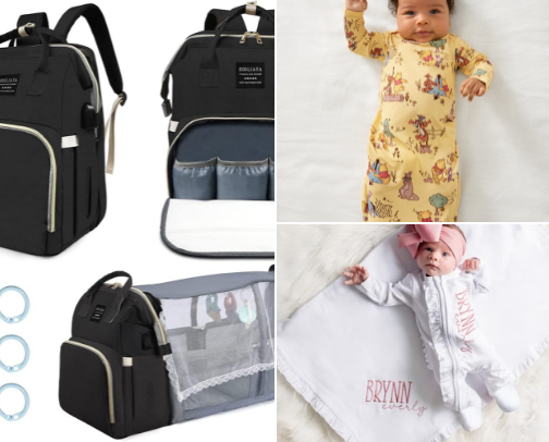 Baby’s hospital bag cover photo collage