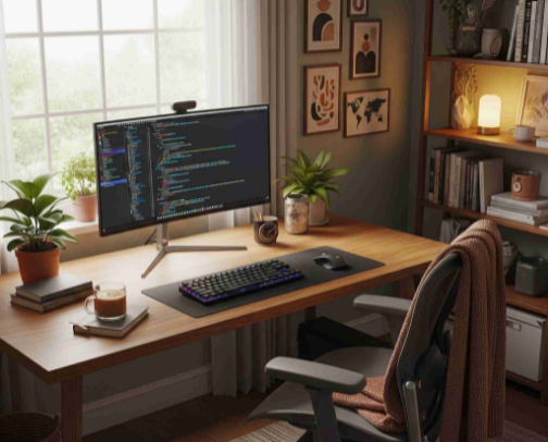 The Ultimate Cozy & Productive Home Office Setup cover photo collage