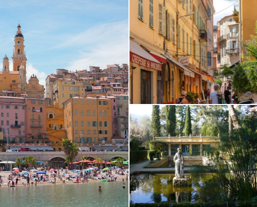 MENTON FRANCE🍋🦩🌸💐 cover photo collage